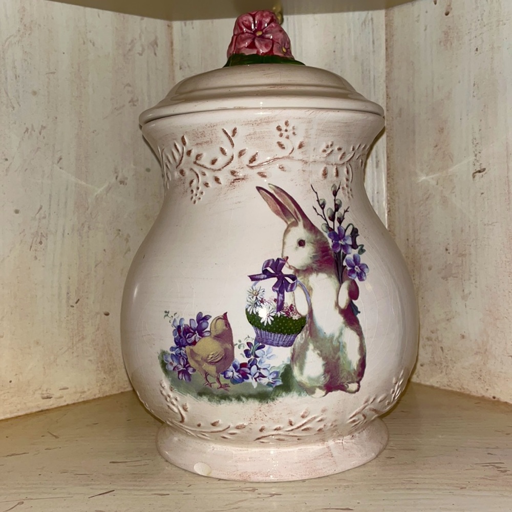 COPY - Cracker Barrel Bunny Rabbit Cookie Jar LIKE NEW 🐇